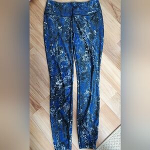 Eddie Bauer Womens High Rise Leggings Yoga Workout Pants Small Black Blue Gray